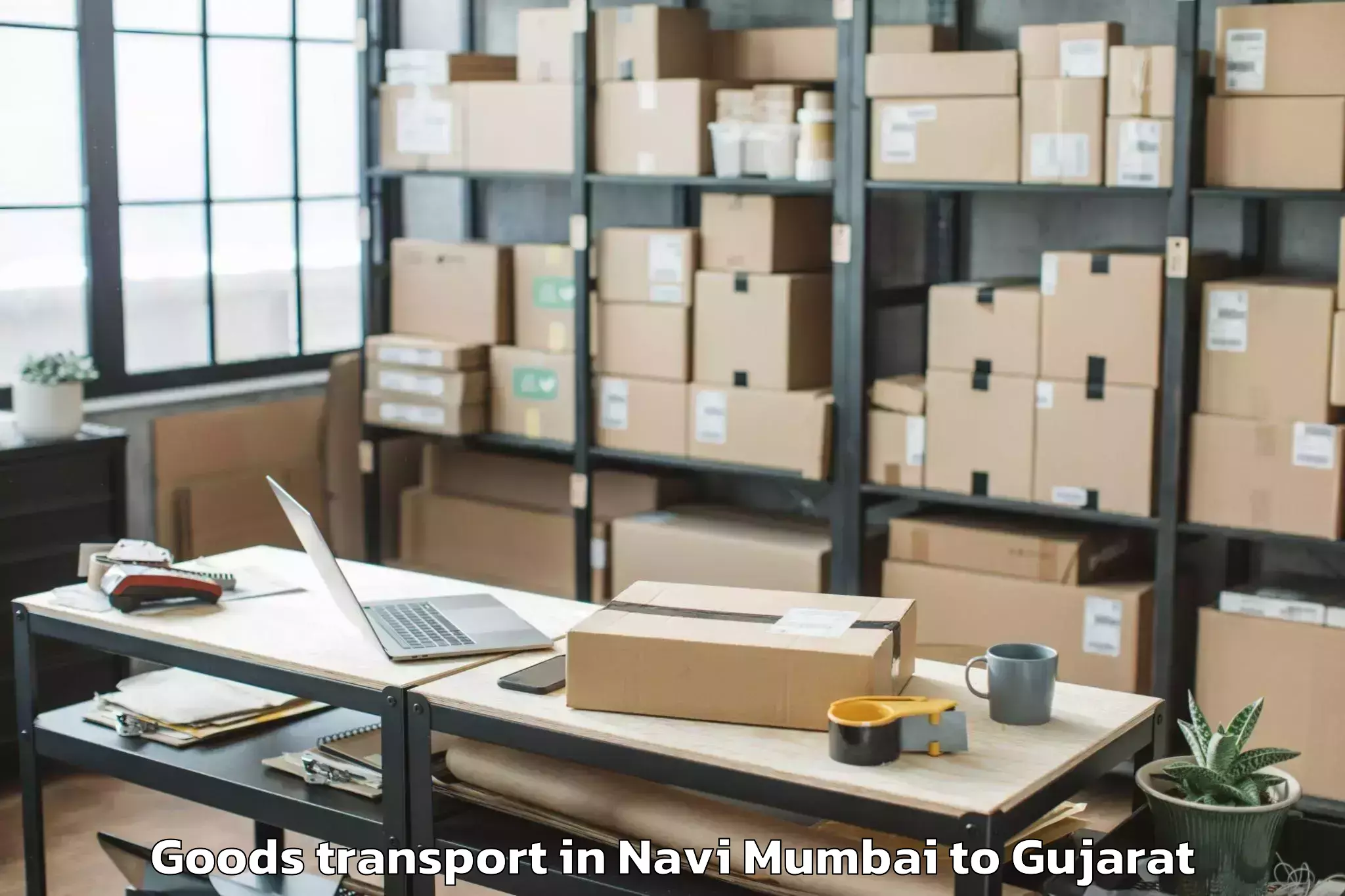 Top Navi Mumbai to Savar Kundla Goods Transport Available